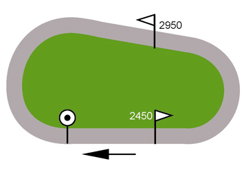 La plupart des hippodromes ne diposent pas de pistes assez longues, il est donc nécessaire de faire plusieurs fois le tour pour atteindre la distance de l'épreuve.